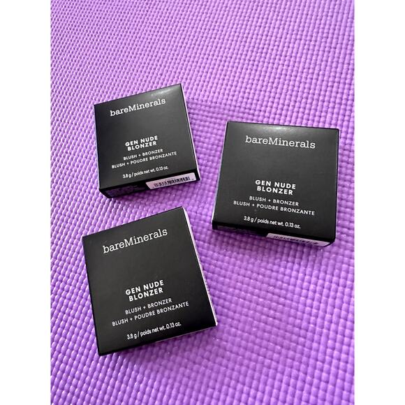 3 bareMinerals Gen Nude Blonzer Bundle Set of 3 Blush Bronzer Kiss of Pink, more - Picture 3 of 5